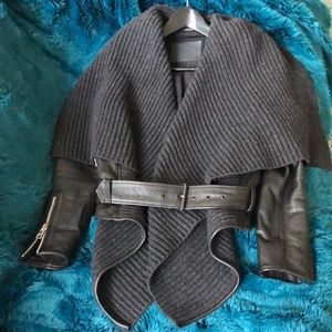 All Saints wrap leather biker jacket